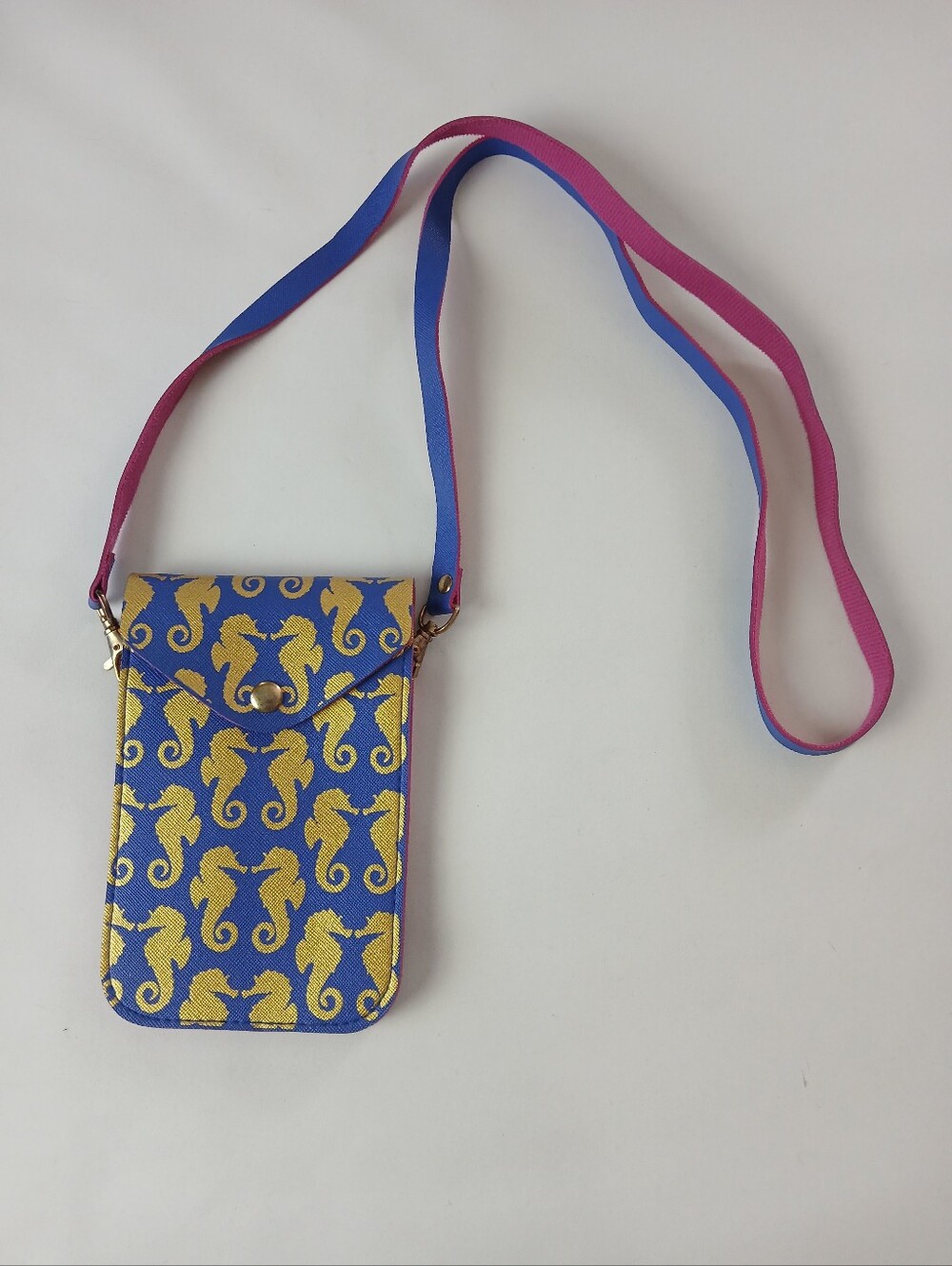 Top It Off Crossbody Phone Mini Purse With Seahorse Pattern
